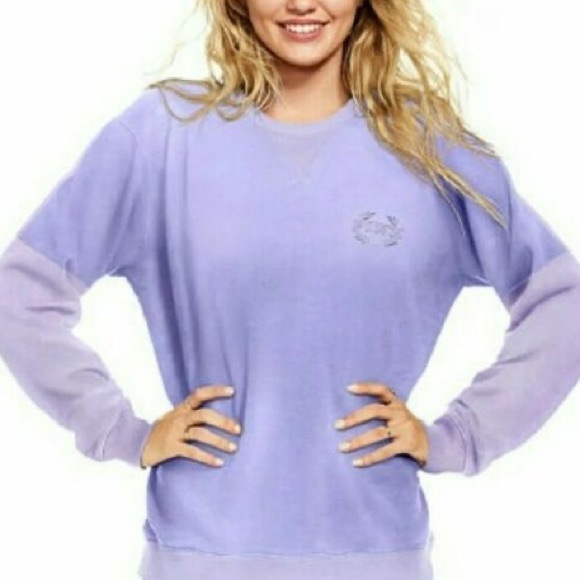 Victoria’s Secret PINK Grey velour plush campus sweater - Picture 9 of 9
